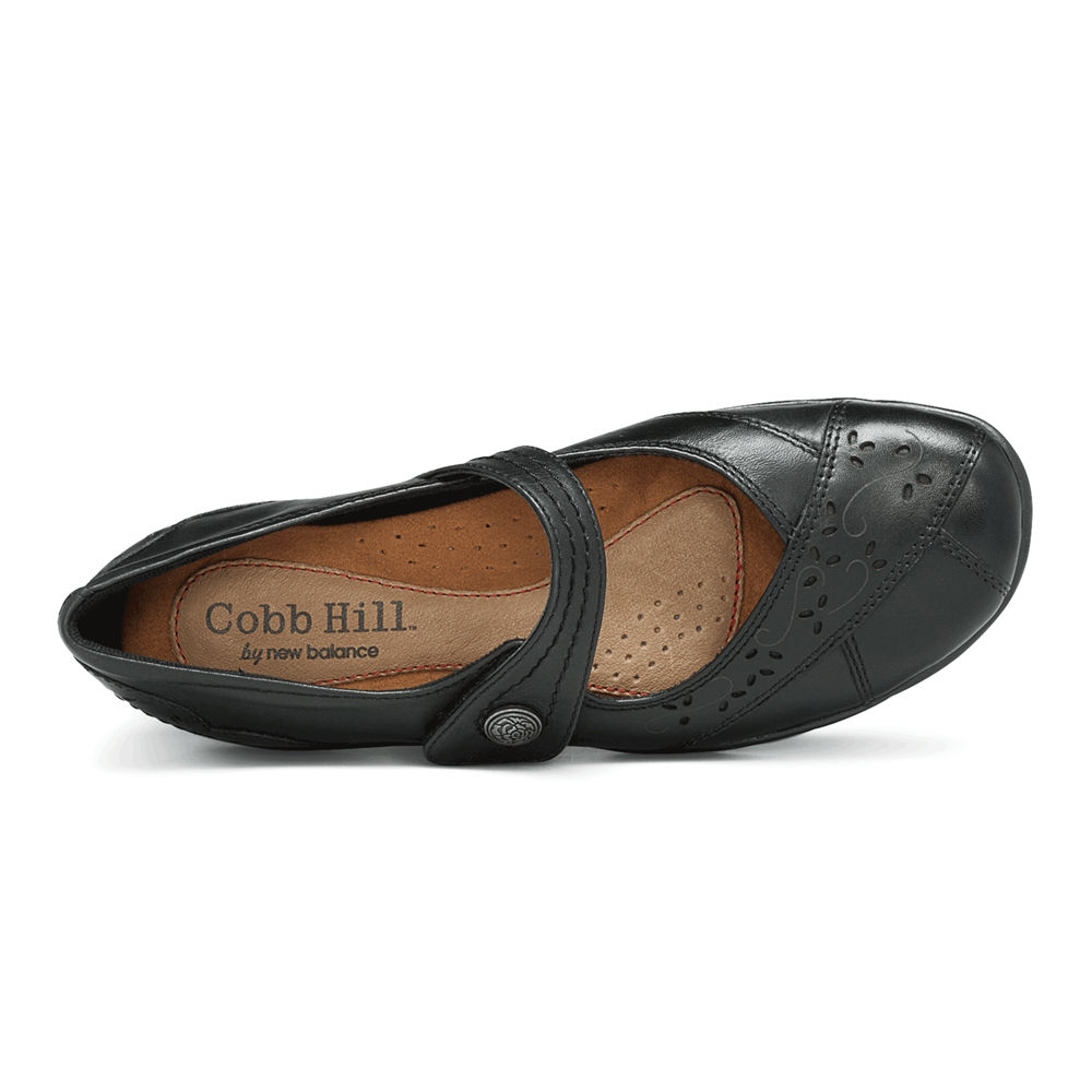 Rockport Singapore Womens Flats - Cobb Hill Petra Mary Jane Black - JS2574960